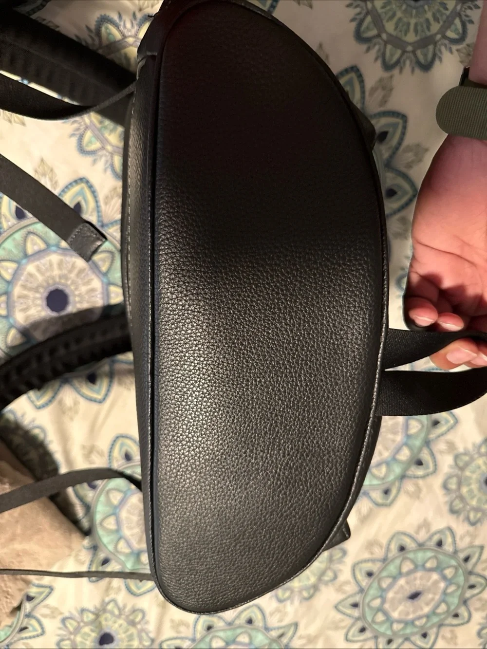 Coach Black Leather Men's Backpack with Front Pockets